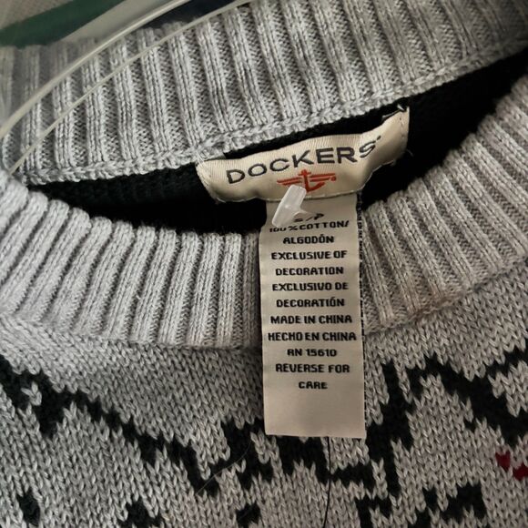 Dockers Young Men's Small Winter Festive Christmas Crewneck Pullover Sweater #F - Picture 5 of 6